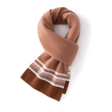 Unisex Cashmere Scarf with Contrast Woven Soft Knitted Cashmere Wrap