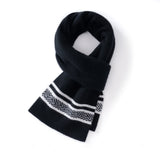 Unisex Cashmere Scarf with Contrast Woven Soft Knitted Cashmere Wrap