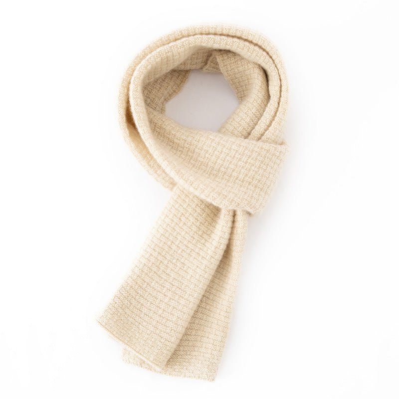 Unisex Long Cashmere Scarf for Fall Winter Cashmere Waffle Knit Scarf