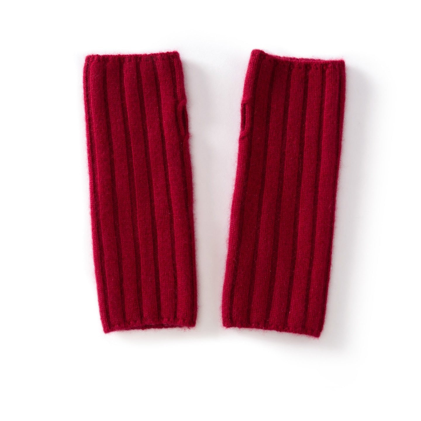 Unisex Ribbed Cashmere Hand Warmers Fingerless Cashmere Gloves