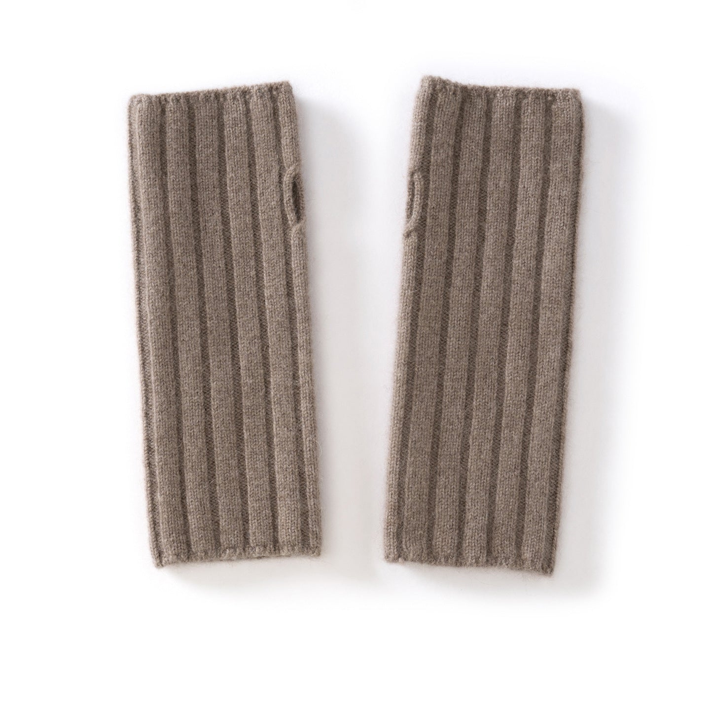 Unisex Ribbed Cashmere Hand Warmers Fingerless Cashmere Gloves