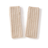 Unisex Ribbed Cashmere Hand Warmers Fingerless Cashmere Gloves