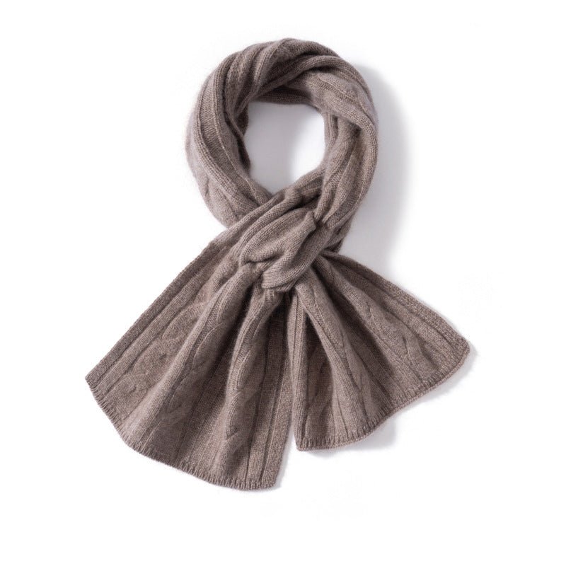 Unisex Short Cable Knit Cashmere Scarf Cashmere Crossover Wrap
