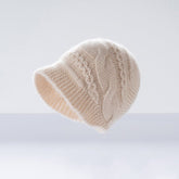 Warm Cashmere Knit Hat Cable Cloche Cashmere Beanie Rib Edge