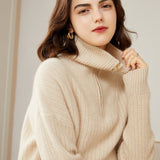 Womens Cashmere Half - Zip Sweater Waffle Knit Polo Cashmere Sweater