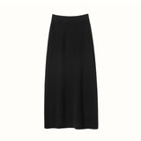 Womens Cashmere Ribbed Knit Midi Skirt High Waist Sheath Dresses