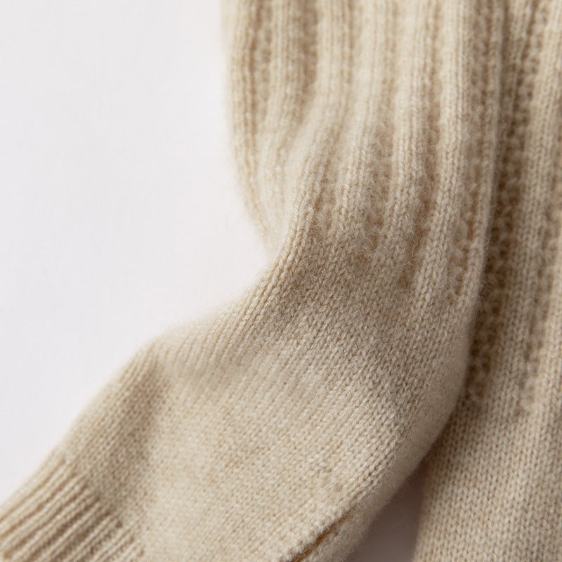 Womens Cashmere Arm Warmers Fingerless Knit Mittens Soft Cashmere Gloves Fall Winter