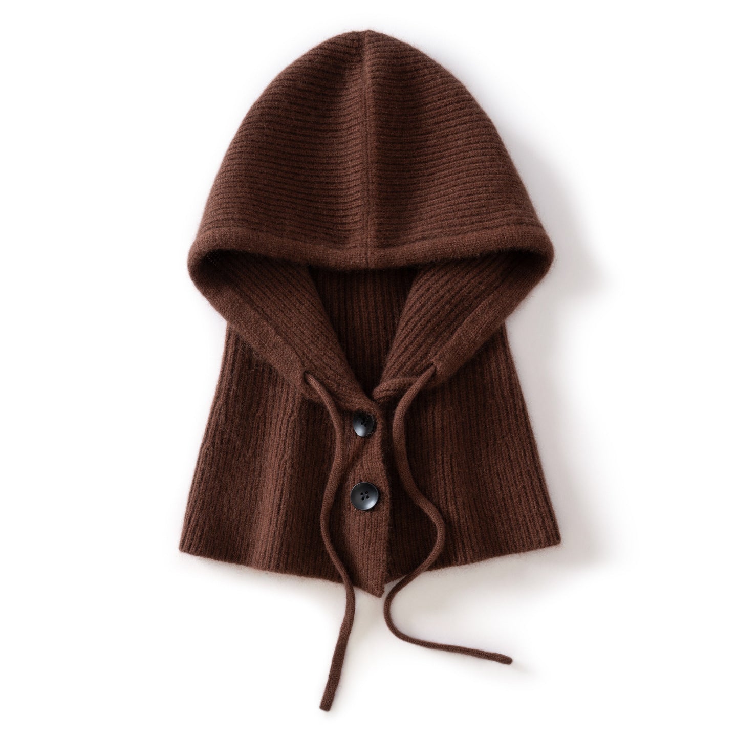 Womens Cashmere Balaclava 100% Cashmere Hooded Scarf with Adjustable Drawstring