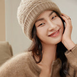 Women's Cashmere Beanie Hat Classic Knitted Cashmere Hats