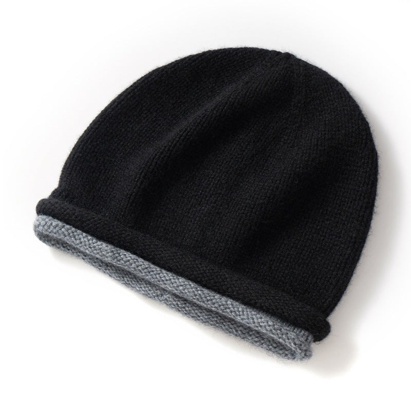 Womens Cashmere Beanie Knitted Cashmere Hats Low Pile Hat
