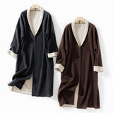 Womens Double Faced Pure Cashmere Coat with Belt Long Cardigan Cardigan