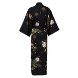women's long floral pure silk Kimono Robes Silk Dressing Gown