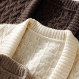 Womens Long Cable Knit Cashmere Cardigan Open Front Coat With Pockets