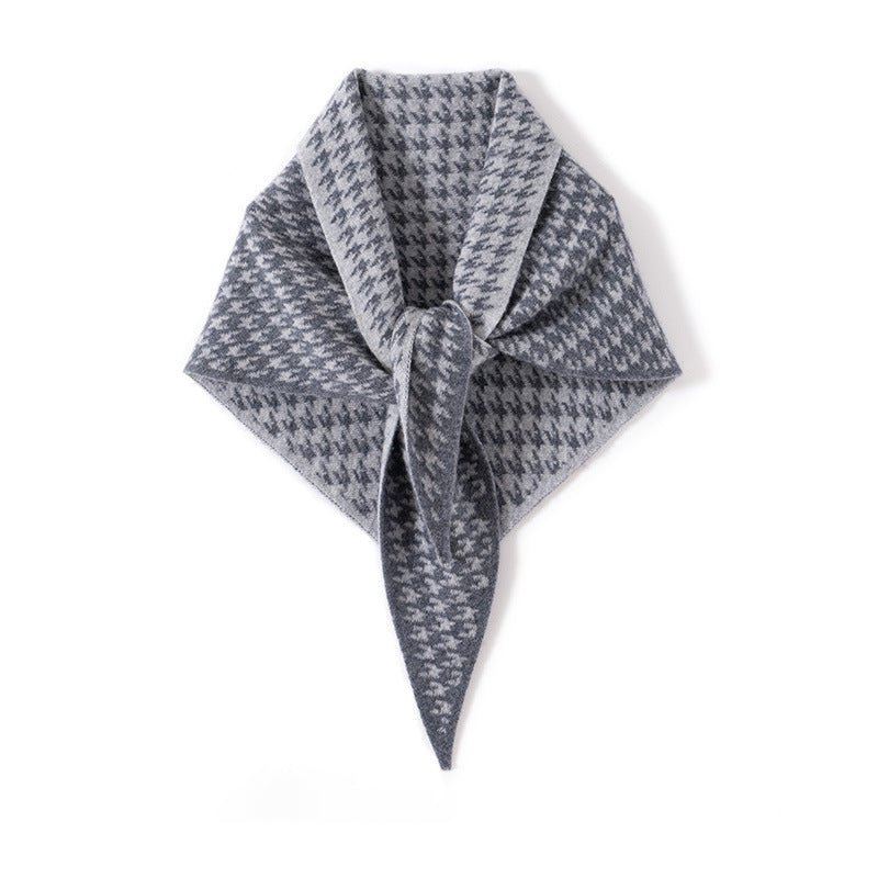 Womens Luxury Houndstooth Cashmere Scarf Heritage - Inspired Cashmere Shawl