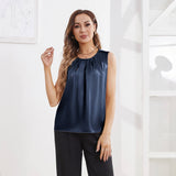 Women's Pure Silk Tank Tops Sleeveless Summer Silk Shirts