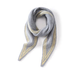 Womens Striped Cashmere Triangle Scarf Soft Knit Cashmere Neck Scarf Gray S