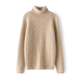 Womens Cashmere Turtleneck Sweater Long Sleeve Folding Collar Sweater