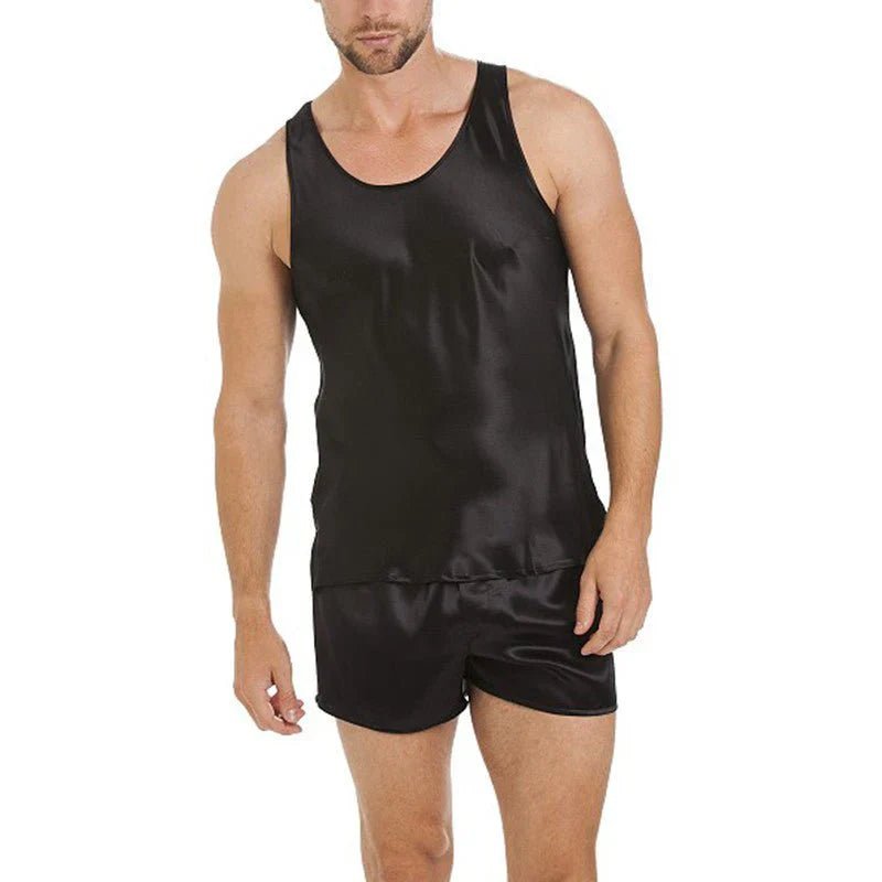 Pijama de seda corta para hombre