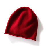 100% Cashmere Beanie Hat Cashmere Double - Layered Ski Cap for Winter - slipintosoft