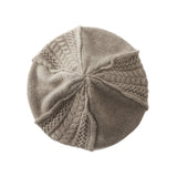 100% Cashmere Beret Hat for Women Soft Warm Ladies Cashmere Knitted Beanies Cap - slipintosoft