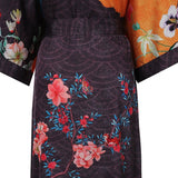 Ladies' Mulberry Silk Kimono Robe Delicate Hand Painted Cherry Blossom Elegant Nightwear - slipintosoft