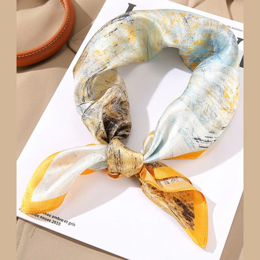 100% Mulberry Silk Head Scarf Women's Fashion Square Neck Silk Scarfs - slipintosoft