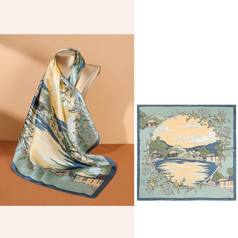 100% Mulberry Silk Scarf-Printed for women - slipintosoft