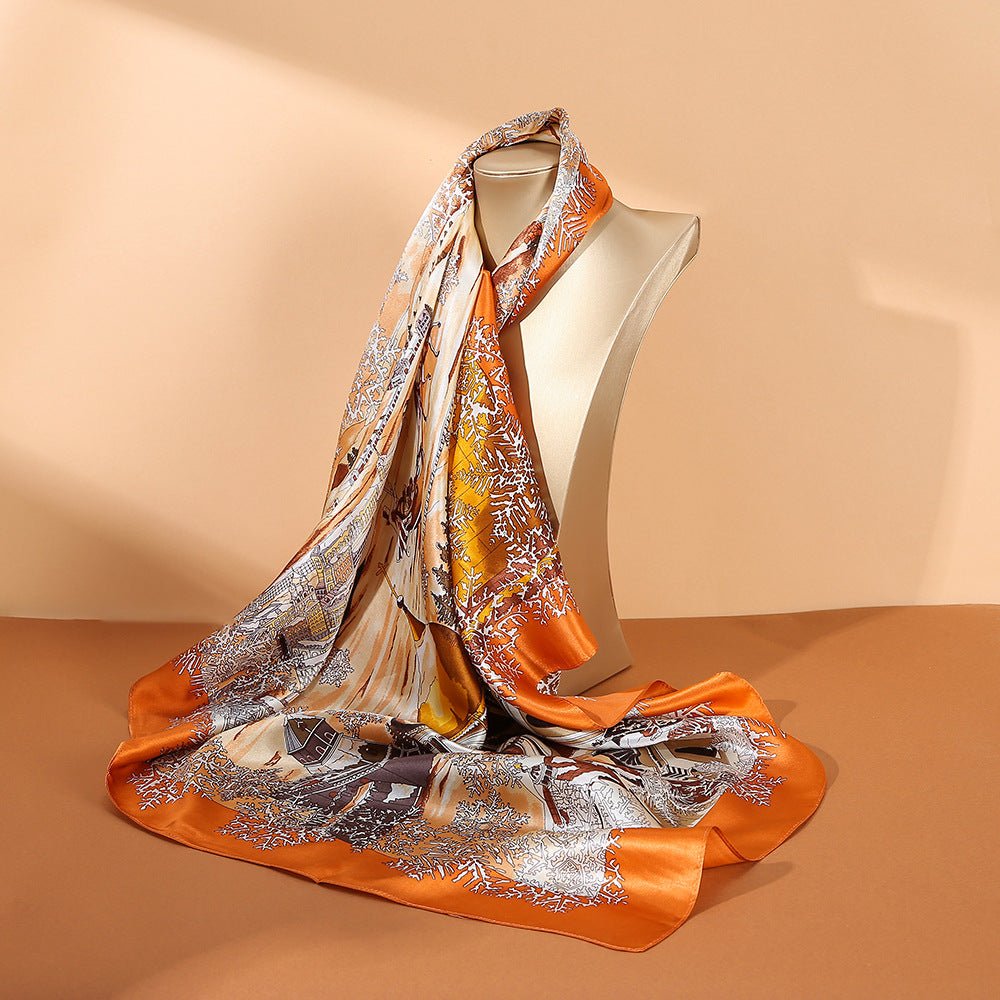 100% Mulberry Silk Scarf-Printed for women - slipintosoft