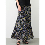 Vestido de seda larga de seda de seda negra para mujer