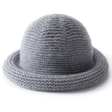 Womens Cashmere Bucket Hat Rolled Brim Cashmere Cloche Hat Multi Colors