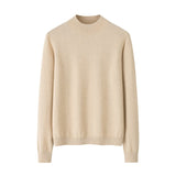 Womens  Mock Neck Cashmere Sweater Long Sleeve Cashmere Knit Pullover
