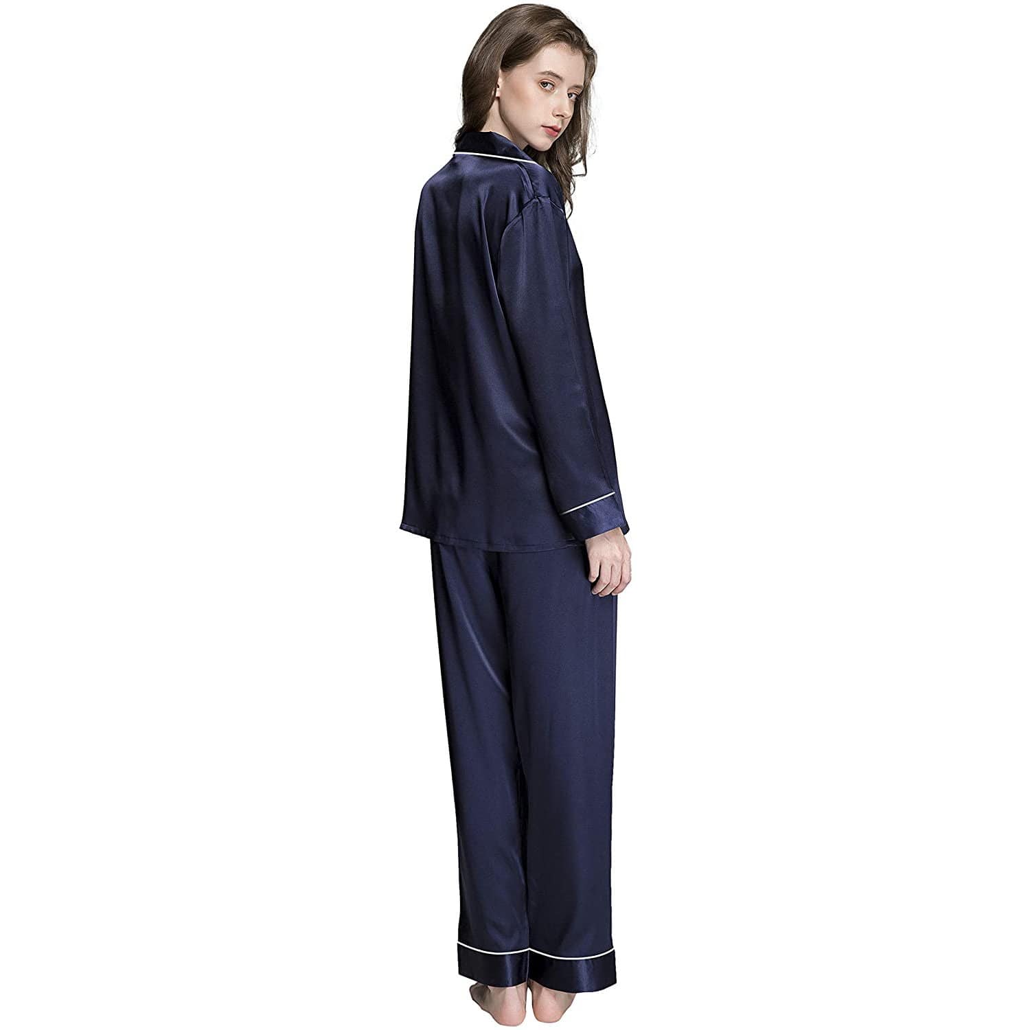 Women's Affordable Silk Pajamas Set Button Down Mulberry Silk Sleepwear - slipintosoft