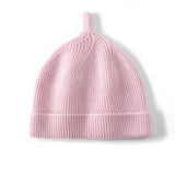 Baby Ribbed Knitted Cashmere Beanie Cute Cashmere Hats for Kids Multi Colors - slipintosoft