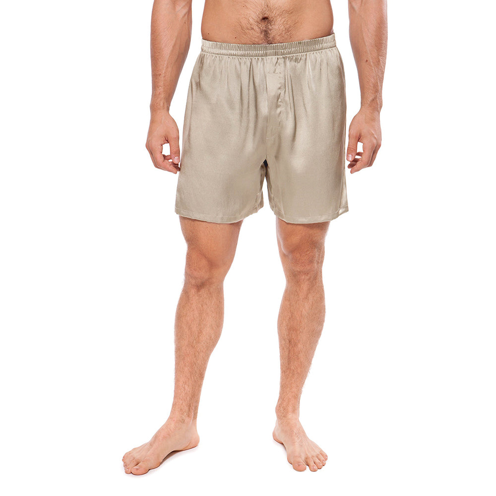 22 Momme Pantalones cortos de pijama de seda para hombre Pantalones cortos Boxers de seda pura 100% de lujo Ropa interior