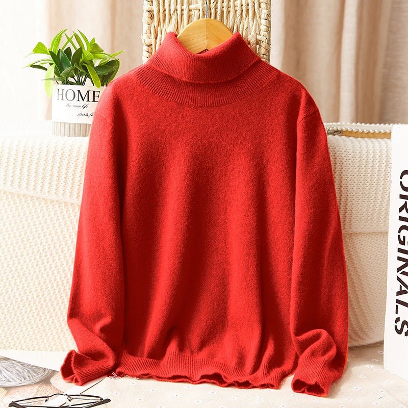 boys and girls cashmere sweater kids turtleneck pullover solid color baby round neck tops - slipintosoft