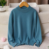 Boys and Girls Crew Neck Cashmere Sweater Kids Cute Solid Cashmere Tops Multi Colors - slipintosoft