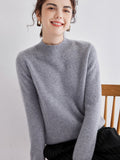 Cashmere Mock Neck Sweater for Women Slim Fit Solid Cashmere Pullover Multi Colors - slipintosoft