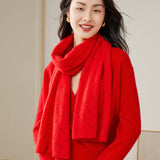 Cashmere Scarf For Women Cut-out Cashmere Wrap Scarf - slipintosoft