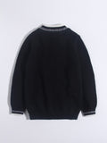 Childrens Cashmere Sweater Zebra Pattern Crew Neck Cashmere Pullover