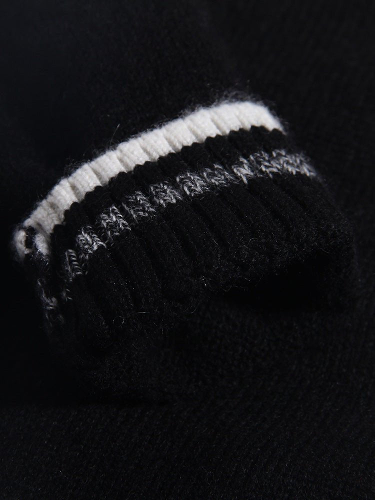 Childrens Cashmere Sweater Zebra Pattern Crew Neck Cashmere Pullover