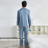 Pajama de seda clásico Juego para hombres Single Sleepwear de seda de lujo