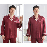 Pajama de seda clásico Juego para hombres Single Sleepwear de seda de lujo