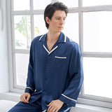 Pajama de seda clásico Juego para hombres Single Sleepwear de seda de lujo