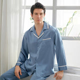 Pajama de seda clásico Juego para hombres Single Sleepwear de seda de lujo