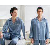 Pajama de seda clásico Juego para hombres Single Sleepwear de seda de lujo