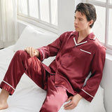 Conjunto de pijama de seda clásico para hombre Ropa de dormir de seda de lujo