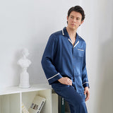 Pajama de seda clásico Juego para hombres Single Sleepwear de seda de lujo