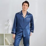 Pajama de seda clásico Juego para hombres Single Sleepwear de seda de lujo