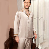 Pajama de seda clásico Juego para hombres Single Sleepwear de seda de lujo