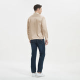 Classic Silk Pullover Shirt For Men 100% Mulberry Silk Long Sleeves Stand Collar Top - slipintosoft